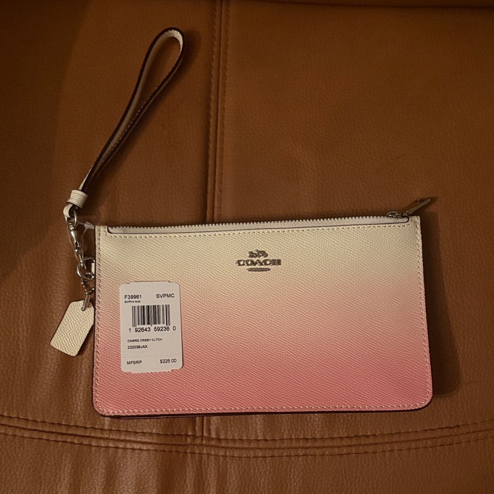 Coach Gradient Pink and Cream Wristlet